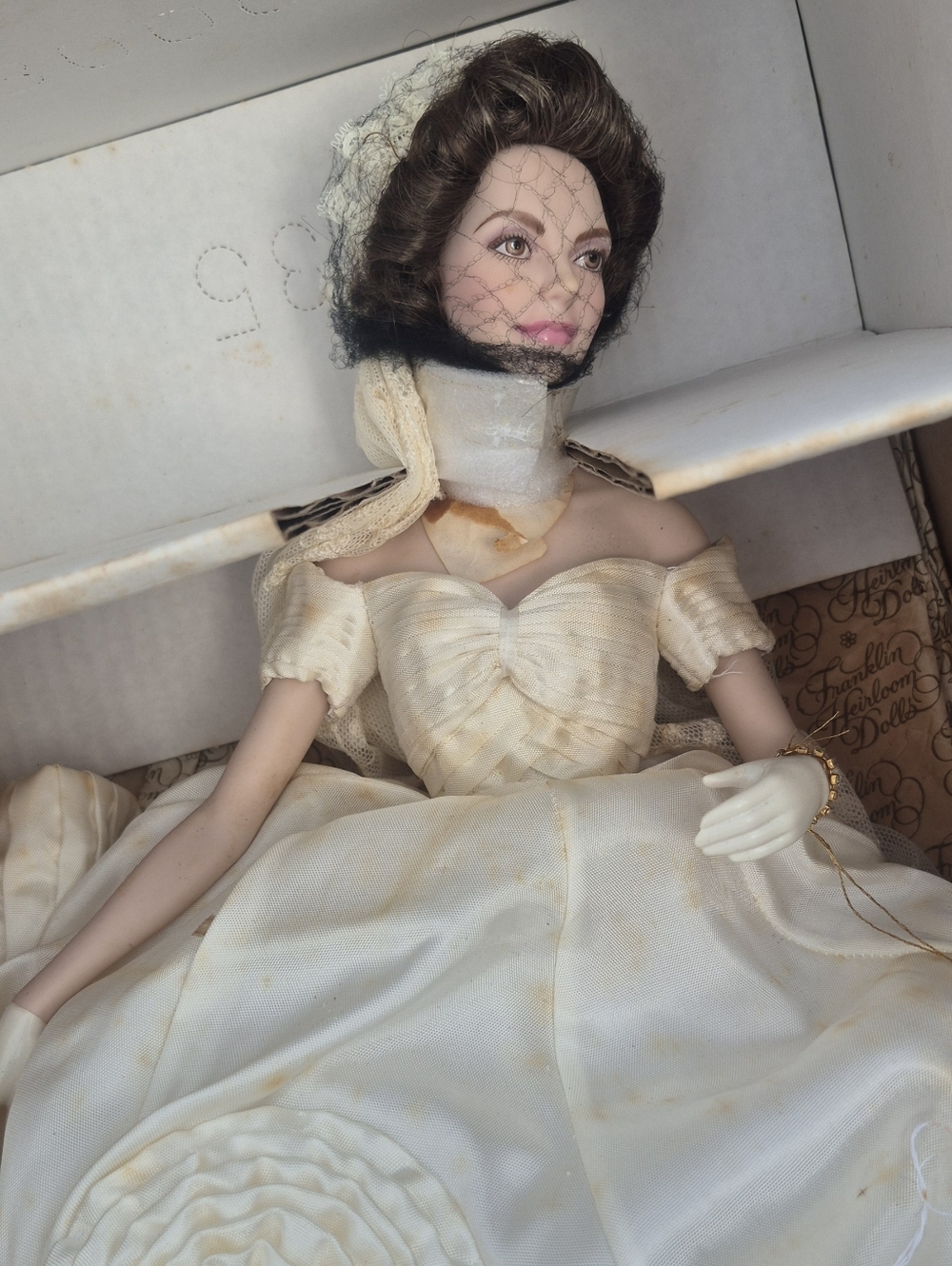 Porcelain Bride Doll in Ivory Gown